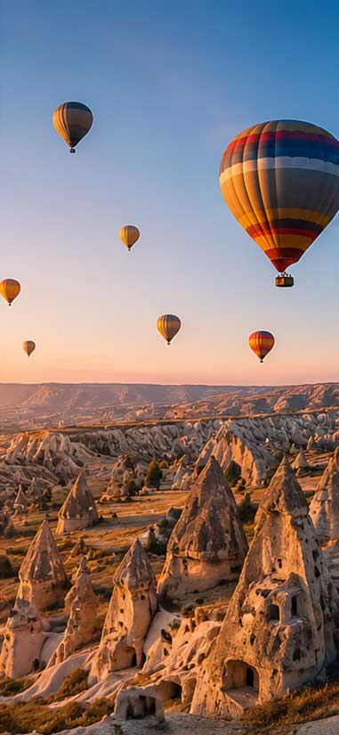 Globos aerostáticos sobre Capadocia en Turquía