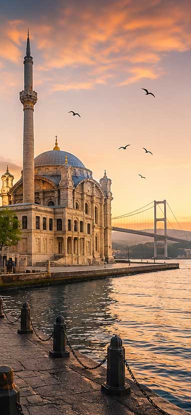 Mezquita y paisaje urbano de Estambul en Turquía